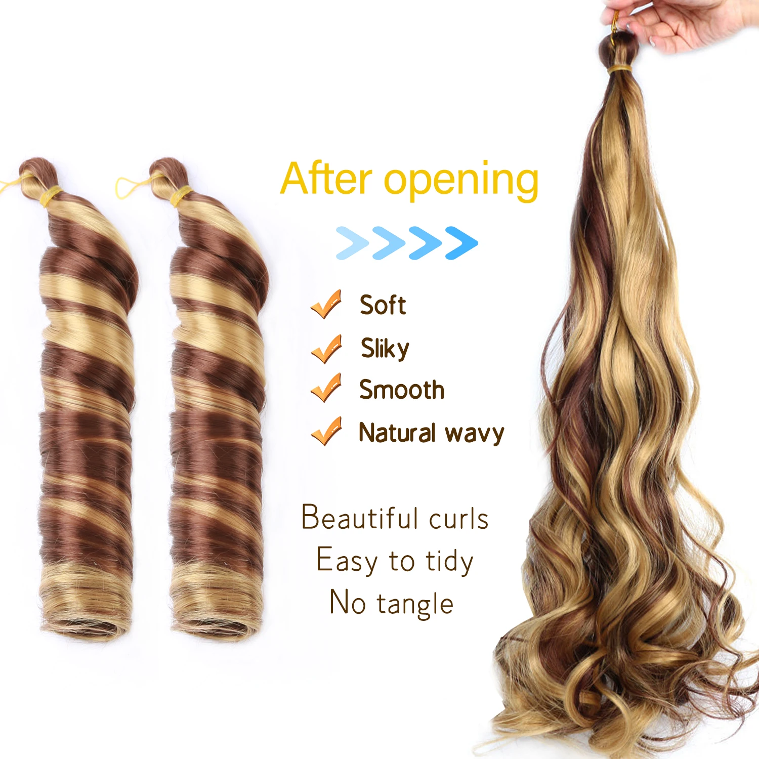 Amir Silky French Curl Braiding Hair 22 Inch Loose Wave Spanish Curly Crochet Braids Stretched Bouncy Braiding Hair For Women