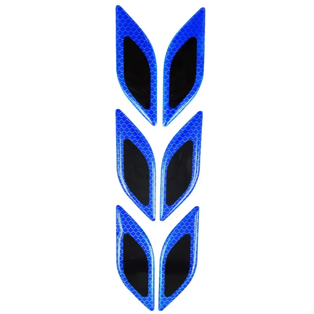 6pcs/set 3D Reflective Strips Anticollision Auto Accessories Car Stickers Anti-Scratch Exterior Eflective Decals