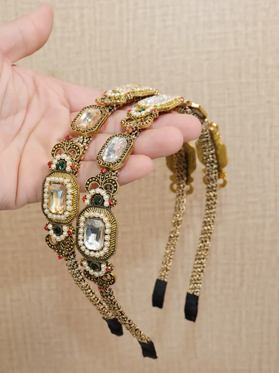 Baroque Fashion Hairband Crystal Stone Hair Hoop Headbands Designer Hairband Girls Hair Accessories for Women