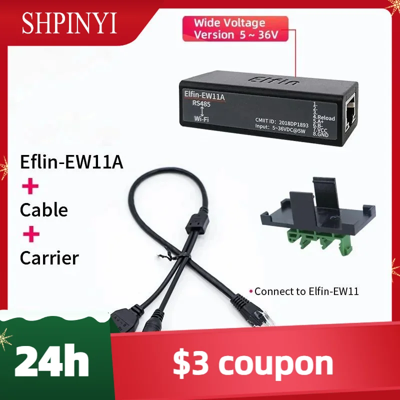 5-36V RS485 to WIFI Serial Server Wireless Networking Devices Modbus TPC IP Function RJ45 Elfin-EW11