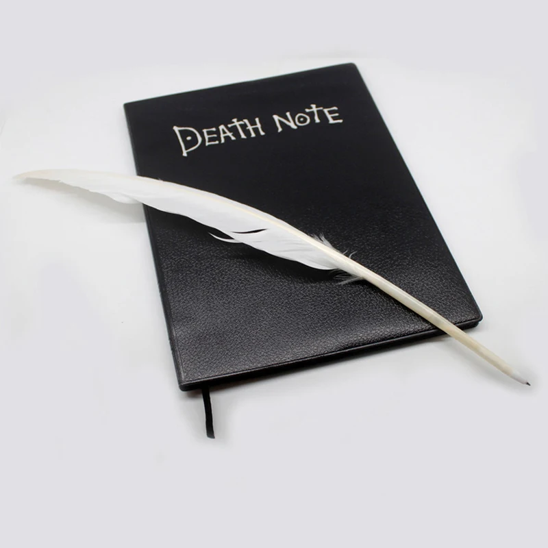 Anime Death Note Notebook Set Leather Journal and Feather Pen Animation Art Writing Journal Death Note Notepad