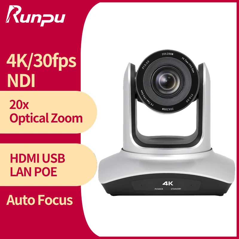 

4K NDI камера для видеоконференций с 12-кратным и 20-кратным оптическим зумом, USB3.0, IP POE, HDMI, LAN, PTZ камера 4K для прямой трансляции