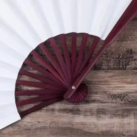 27cm Lightweight Folding Fan with Silk Cover and Wooden for DIY Projects Wedding Events Home Decor and Summer Relief