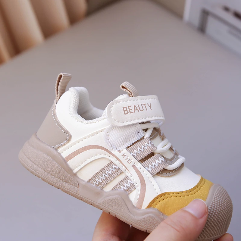 Anti-Kollisions-Laufschuhe für Kleinkinder, atmungsaktive Freizeit-Sneaker für Jungen und Mädchen, mit doppeltem Klettverschluss, Frühling und Herbst – Detail 6