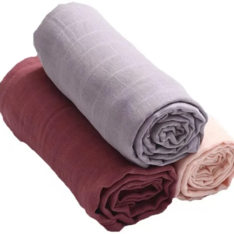

Bamboo Cotton Solid Color Baby Bath Towel Newborn Blanket Baby Double-layer Gauze Blanket Children's Swaddling Blanket