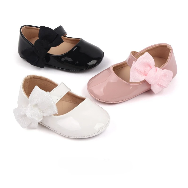

Cute Baby Girl Patent Leather Bow Toddler Shoes 0-1 Year Old Baby Shoes Spring and Autumn