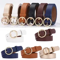 Luxury Brand 100% Genuine Leather Women Belts High Quality Fashion Round Pin Buckle Waist Belt for Jeans Black White Brown