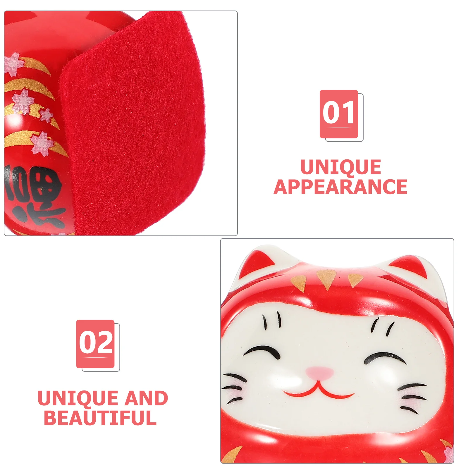 

5Pcs Japanese Dharma Decor Premium Ceramic Craft Unique Home Ornament for Living Room Office Desktop Decoration