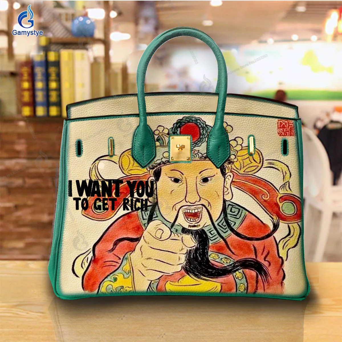 Art Hand-Painting Kind Grandpa Customize Totes Ladies Designer Brand Handbags High Quality Messenger Shoulder Bag National Style