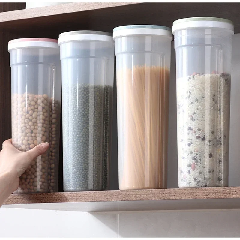 Noodle Jar Sealed Household Food Jar Grain Storage Box Transparent Moistureproof Storage Jar Kitchen Pasta Rice BeanFood Storage