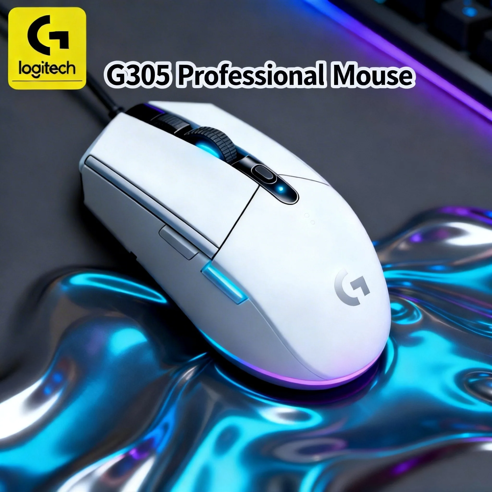 

【Высокая степень индивидуальной настройки】Беспроводная мышь Logitech G305 поддерживает настраиваемые RGB-эффекты подсветки, чтобы удовлетворить индивидуальные потребности.