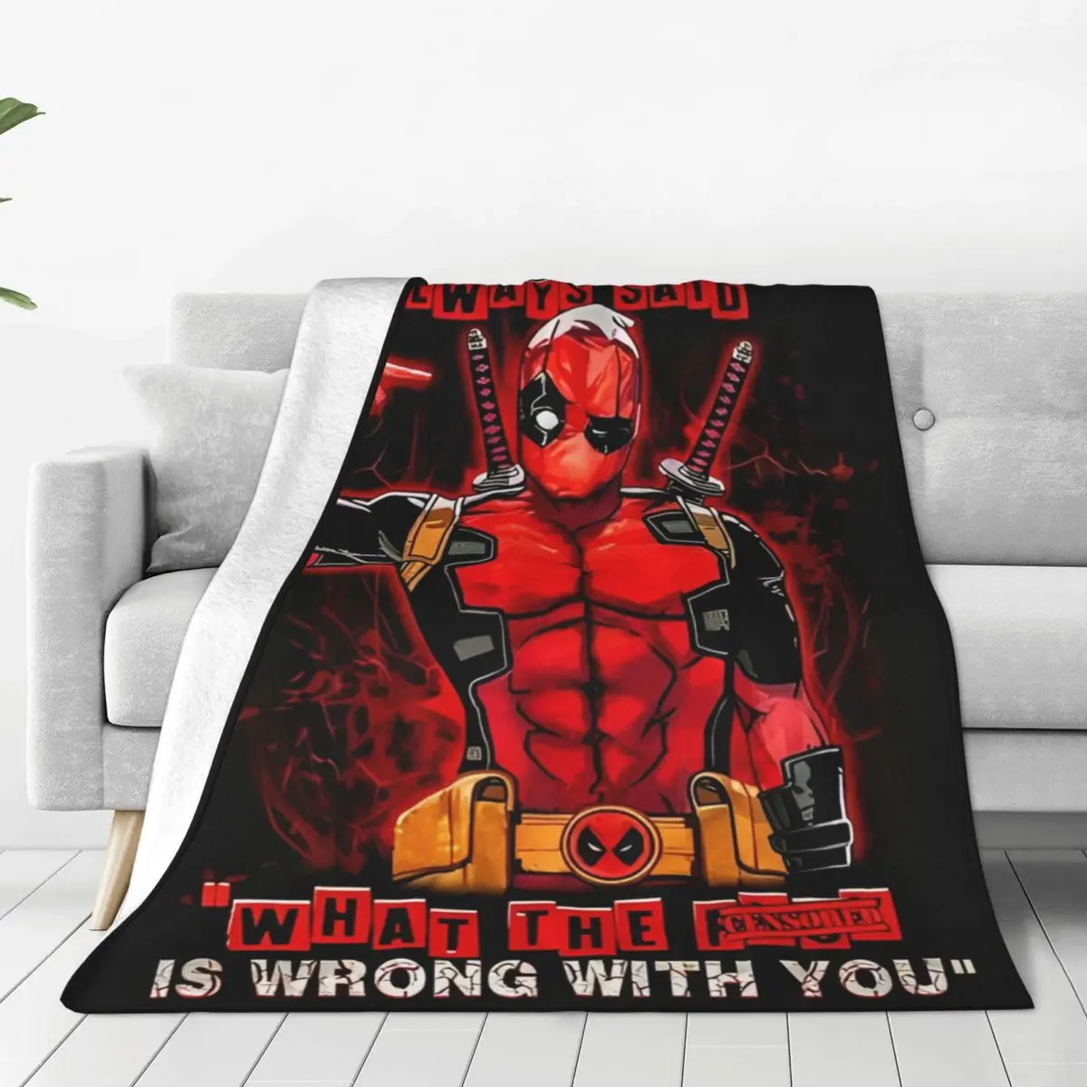 

Cartoon Anime Deadpool Flannel Blanket Winter Warm Soft Bedding Throws for Child Outdoor Funny Bedspread Sofa Bed Cover