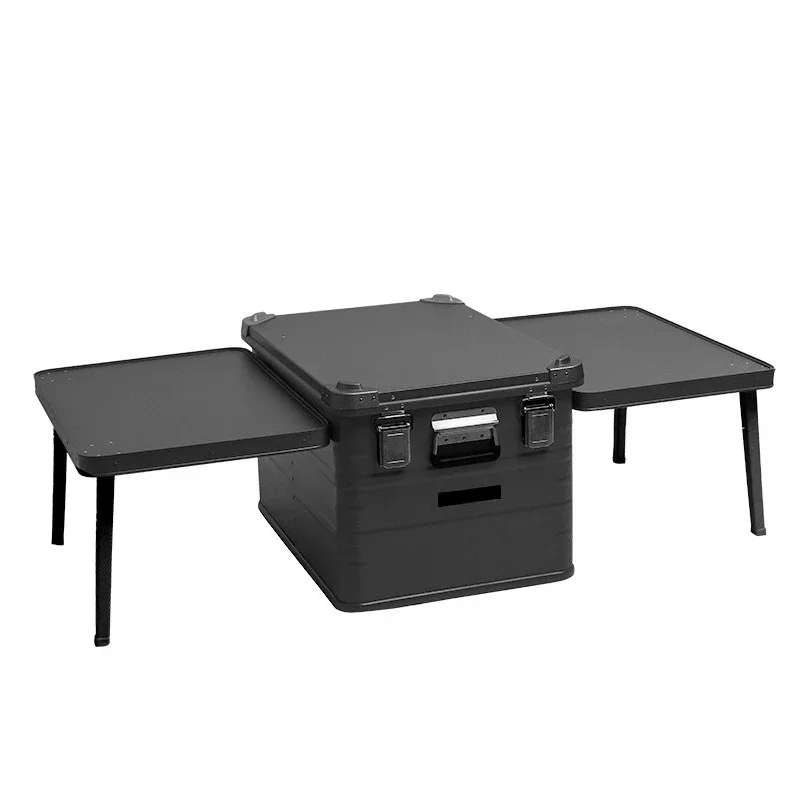 K outdoor camping aluminum-magnesium alloy double-wing table storage box waterproof large-capacity aluminum box foldable