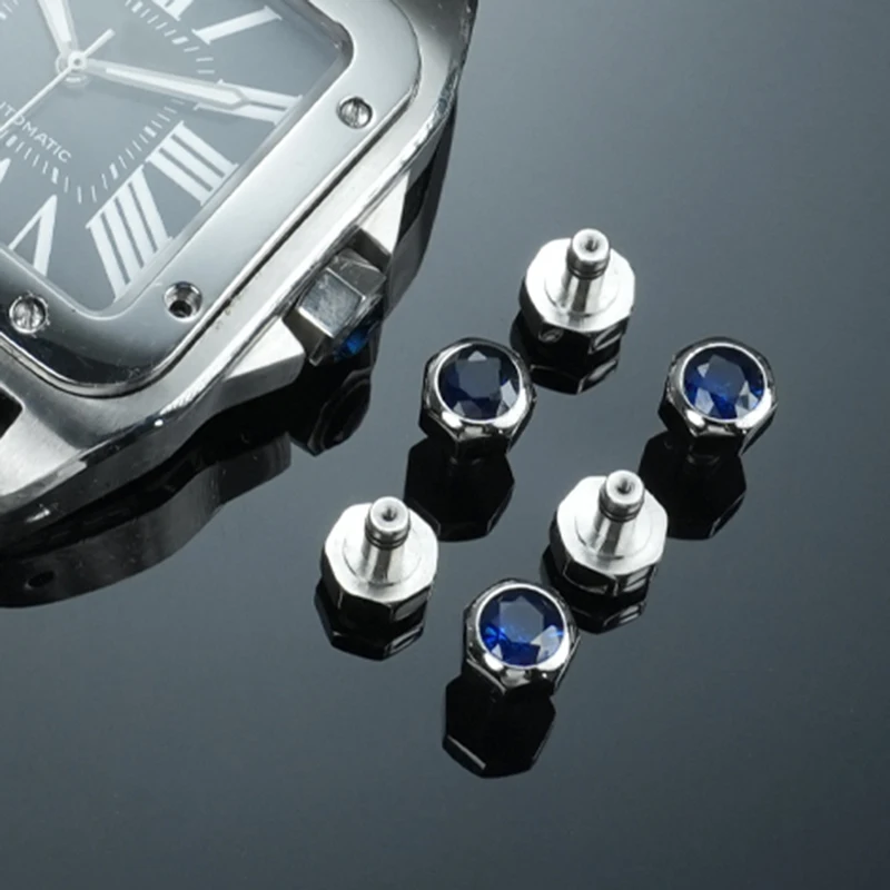 Accesorios de reloj para la serie Cartier Sandus, accesorios de repuesto de corona con cabeza de reloj de acero inoxidable de alta calidad