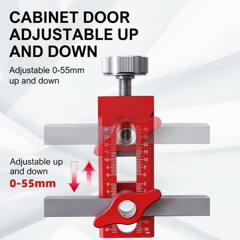 2 in 1 Positioning Installation Jig Door Panel Mounting Rebounding Device Drilling Locator Cabinet Door Quick Leveling Device