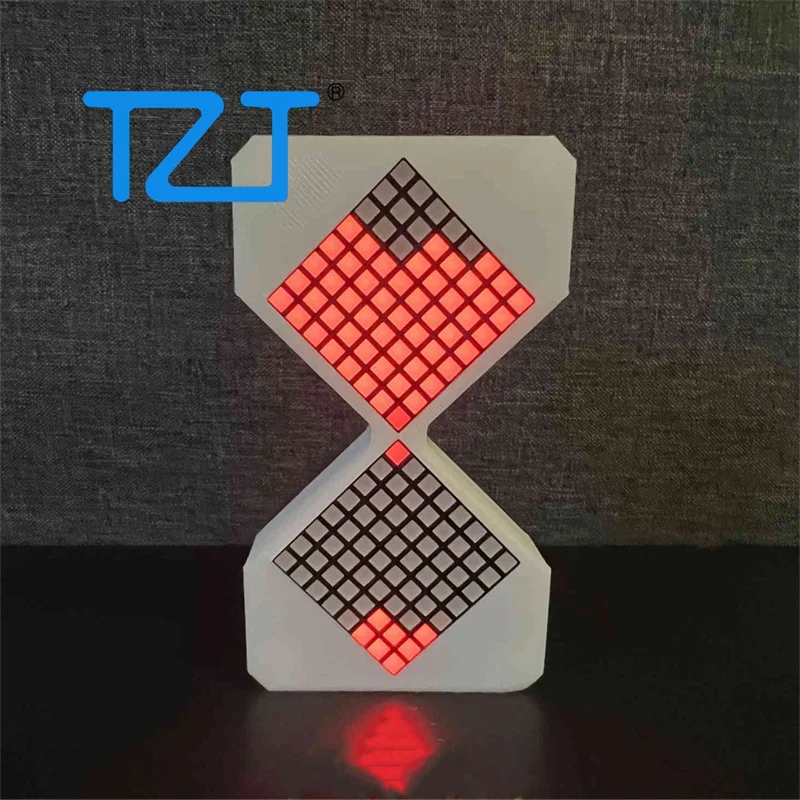 TZT 30 Minute Electronic Hourglass Timer Sand Timer Toy Gift with Gravity Sensing (Yellow/Red/Green/Blue LED Lights)