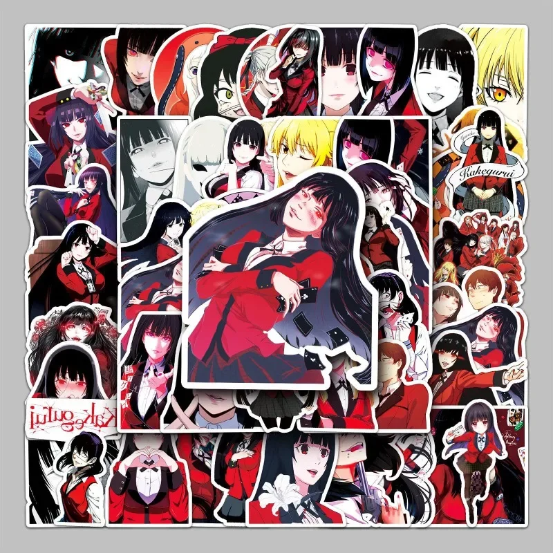 50pcs Anime Kakegurui Stickers Suitcase Water Cup Guitar Car Scooter Stationery Mobile Phone Decoration Waterproof Sticker