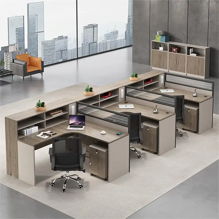 Office desk and chair combination staff seat screen simple and modern