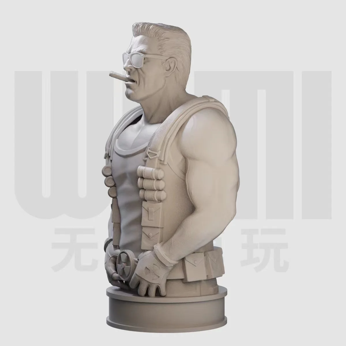 1/10 Destruction Duke Hero Bust Game Resin White Model GK Handmade Model