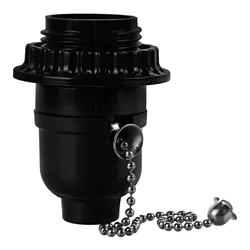 Black Pull Chain Lamp Holder Zipper Chandelier Pullswitch Lampholder Base Socket Car Lights Ceiling Light Fixture Lamp