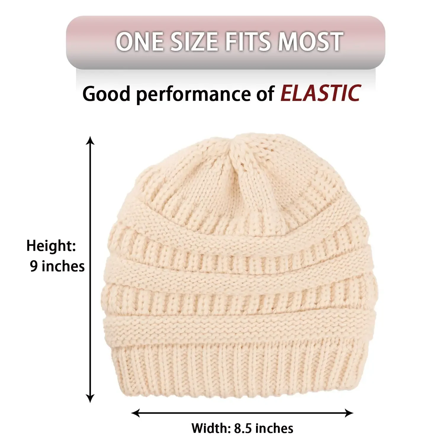 New Satin Lined Winter Beanie Caps Striped Knit Hats Solid Color Silk Lining Thick Chunky Cap Soft Slouchy Warm Hat Ski Cap