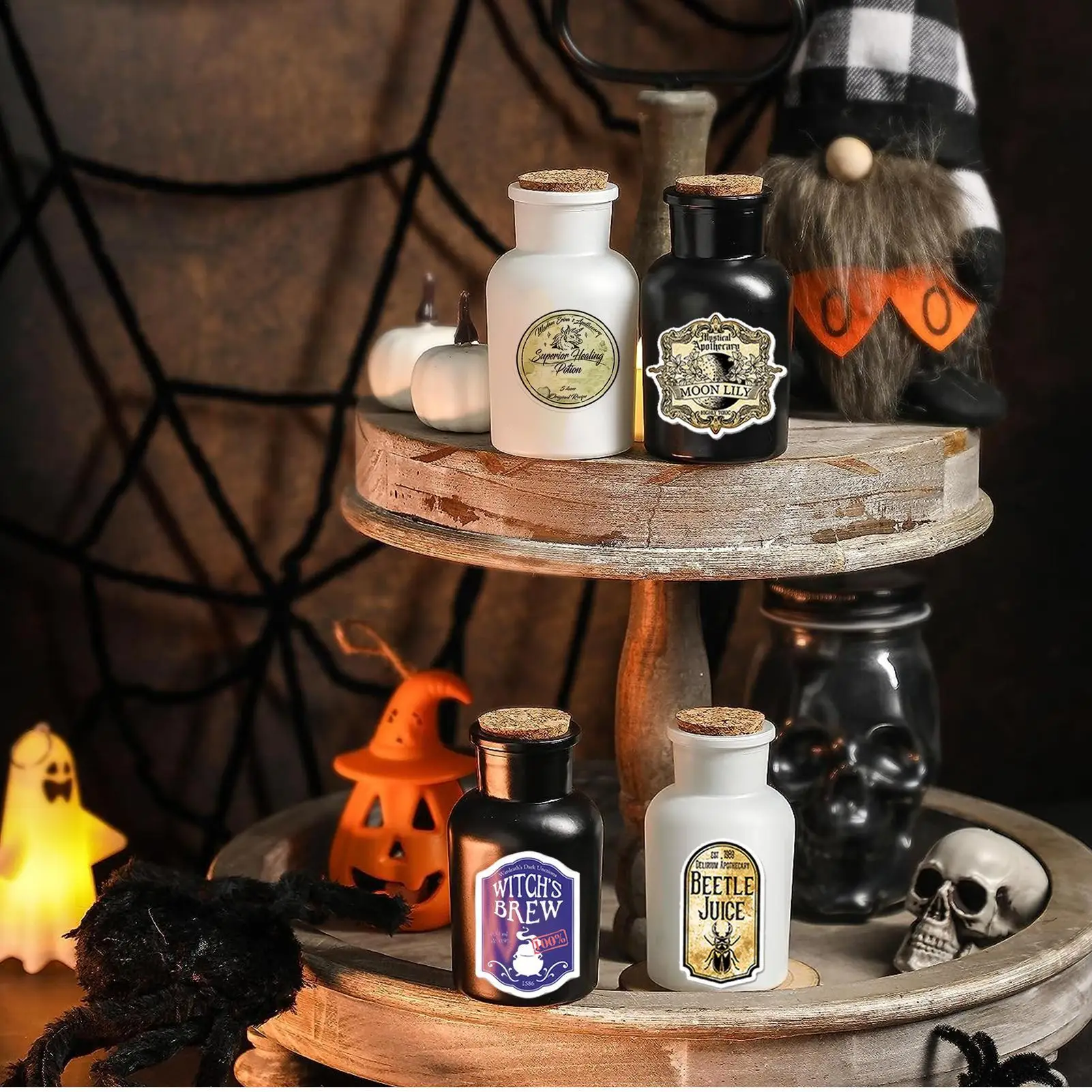 50pcs Potion Label Stickers Decorative Waterproof PVC Cool Trendy Potion Waterproof Stickers Luggage Suitcase Laptop Skateboard