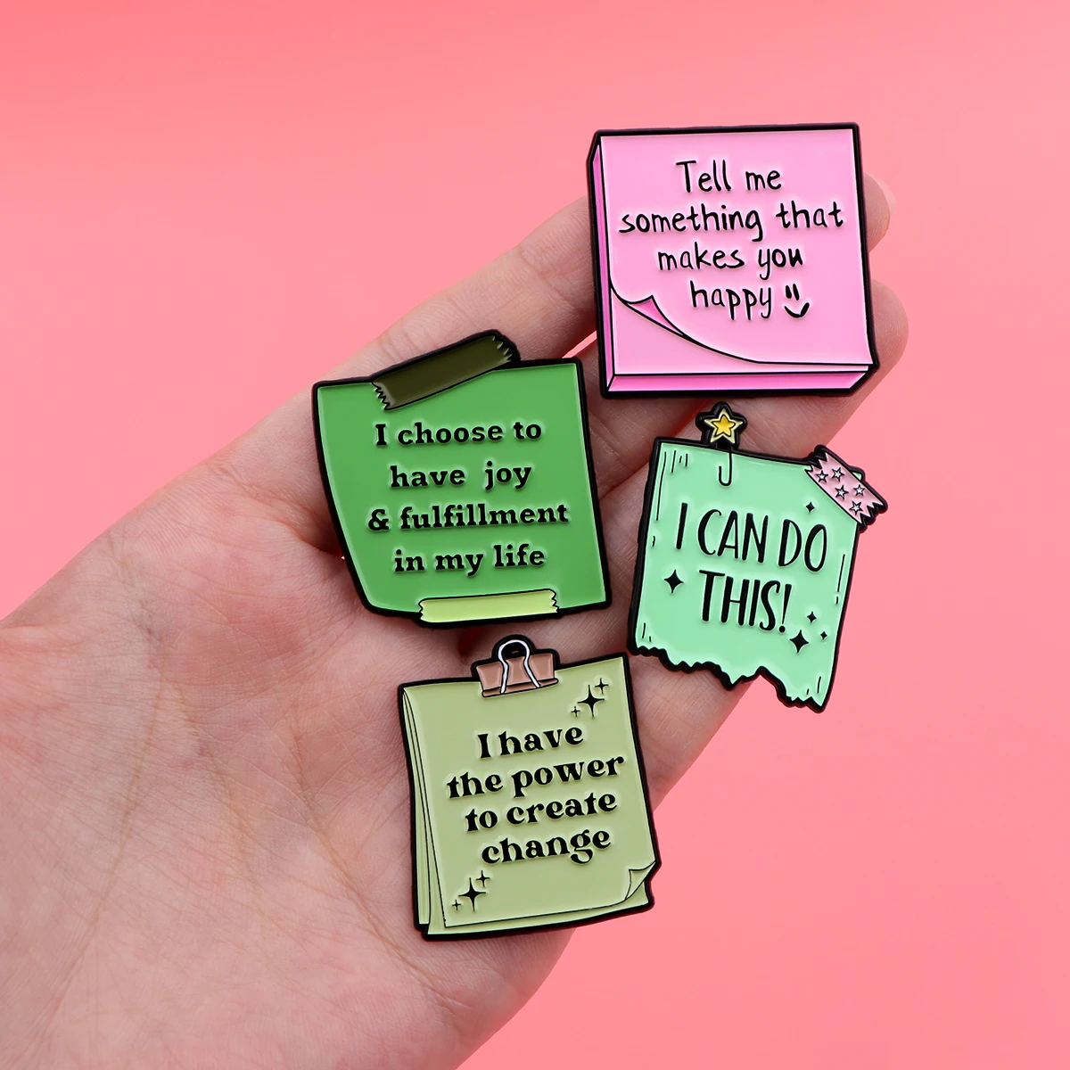 Motivational Quotes Enamel Pin Notes Brooches for Women Lapel Pins Badges on Backpack Clothing Accessories Creative Jewelry Gift