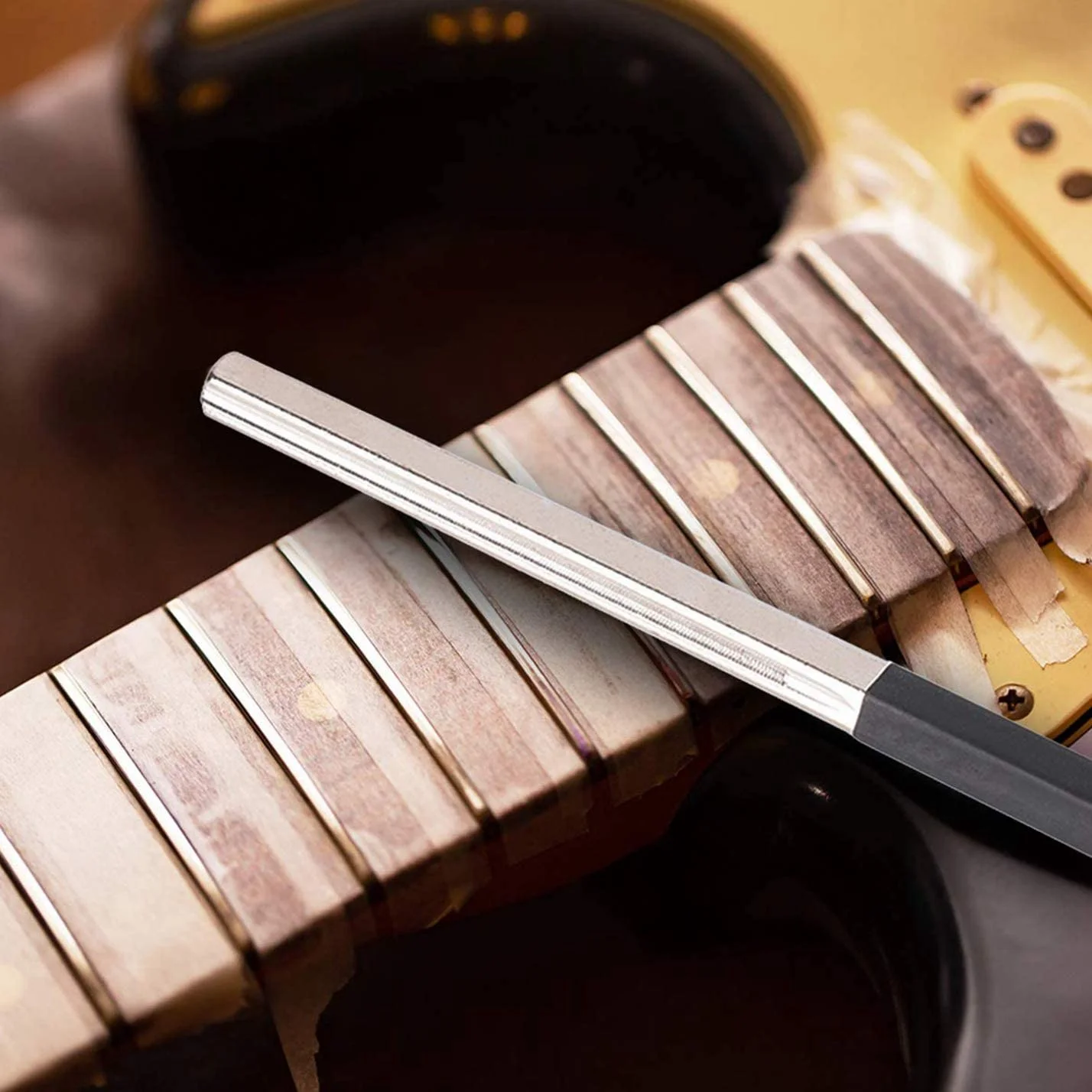 Lima de coronación de trastes de guitarra, herramienta de reparación de trastes, herramientas Luthier, diseño de 3 tamaños para guitarras, ukeleles, bajos, banjo, mandolina