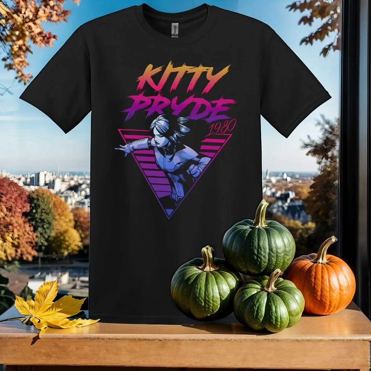 

Kitty Pryde 1980 Retro Tee – Features The Mutant Hero with Neon “KITTY PRYDE 1980” Text, Perfect for X - Men Fans Ee S-4XL