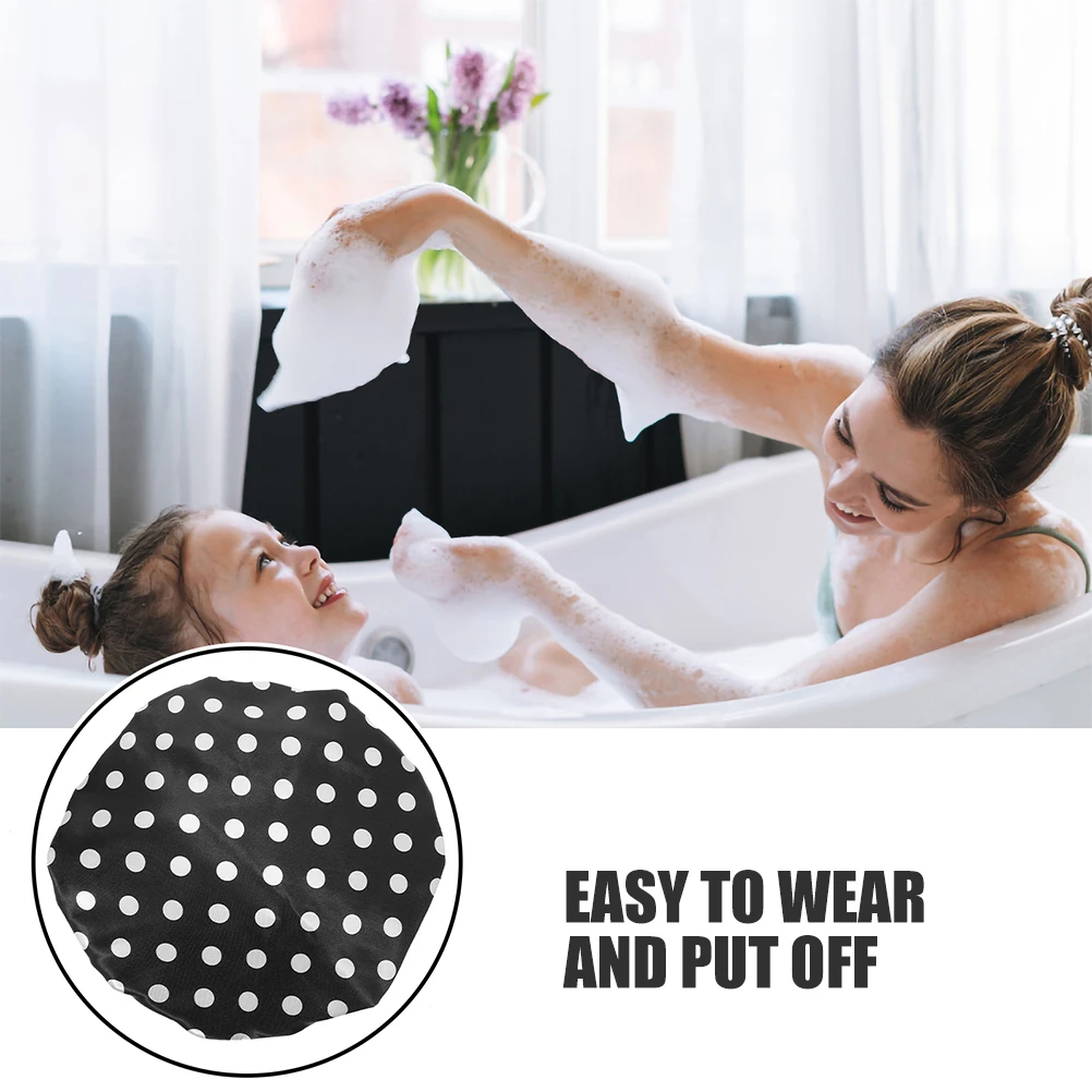 

2Pcs Waterproof Shower Caps Reusable Large Size Bath Hair Cover for Women Braids Processing Salon Use Hair Cap
