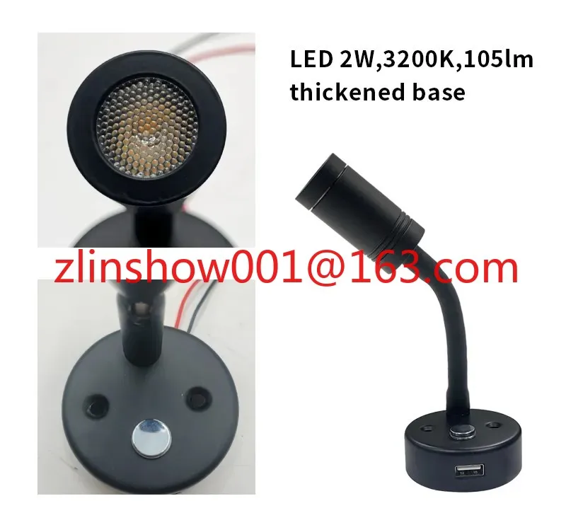 

12V/24V DC Boat RV Reading Light Waterproof Touch Control LED Wall Lamp with USB Port Motorhome Caravan Truck Yacht
