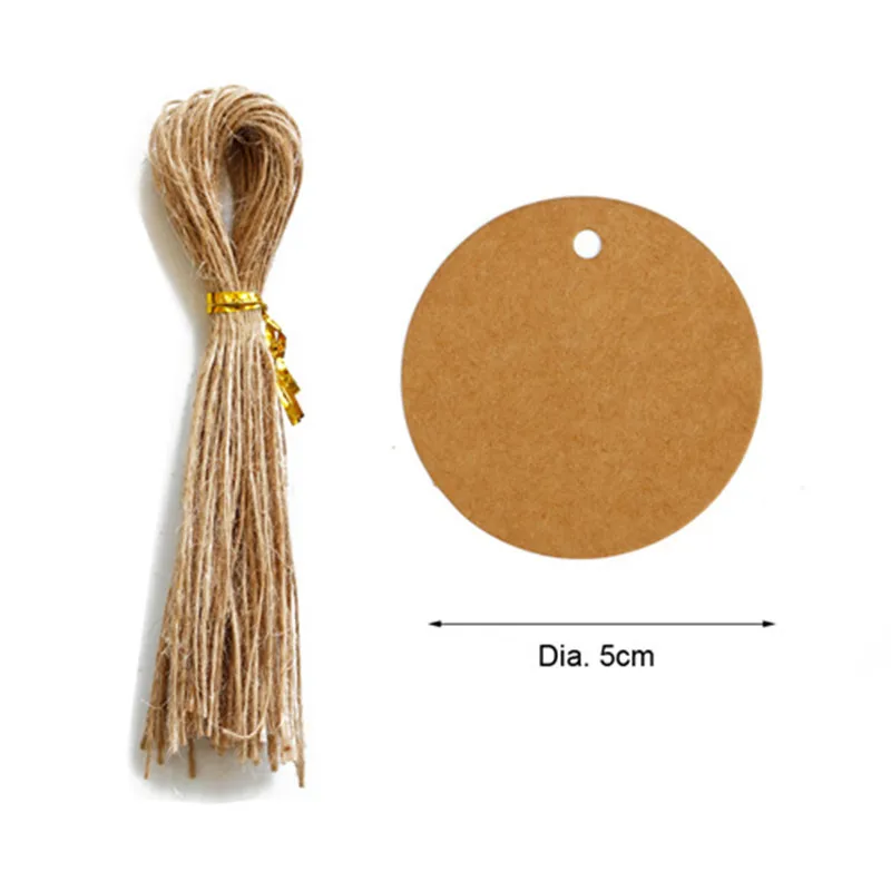 Blank Round Hang Tags Vintage Kraft Paper Tag Cards DIY Bookmark Message Greeting Cards Small Product Labels 100pcs 3-5cm