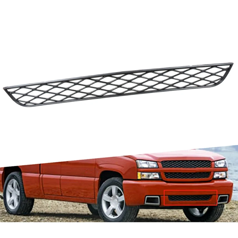 Car Front Lower Bumper Middle Net For Chevy Silverado 1500 2013-2016 Anti Dust Inner Vent Grille Cover Dark Grey