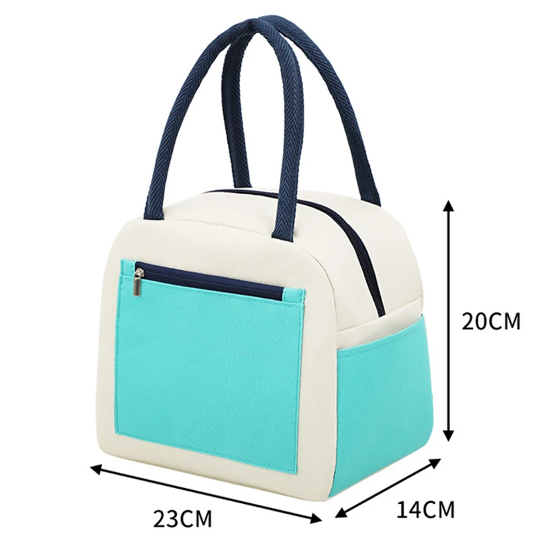 Children Lunch Bag Contrast Color Large Capacity Lunch Pouch Lunch Box Storage Bags Picnic Multifunctional Food Storage Bags New