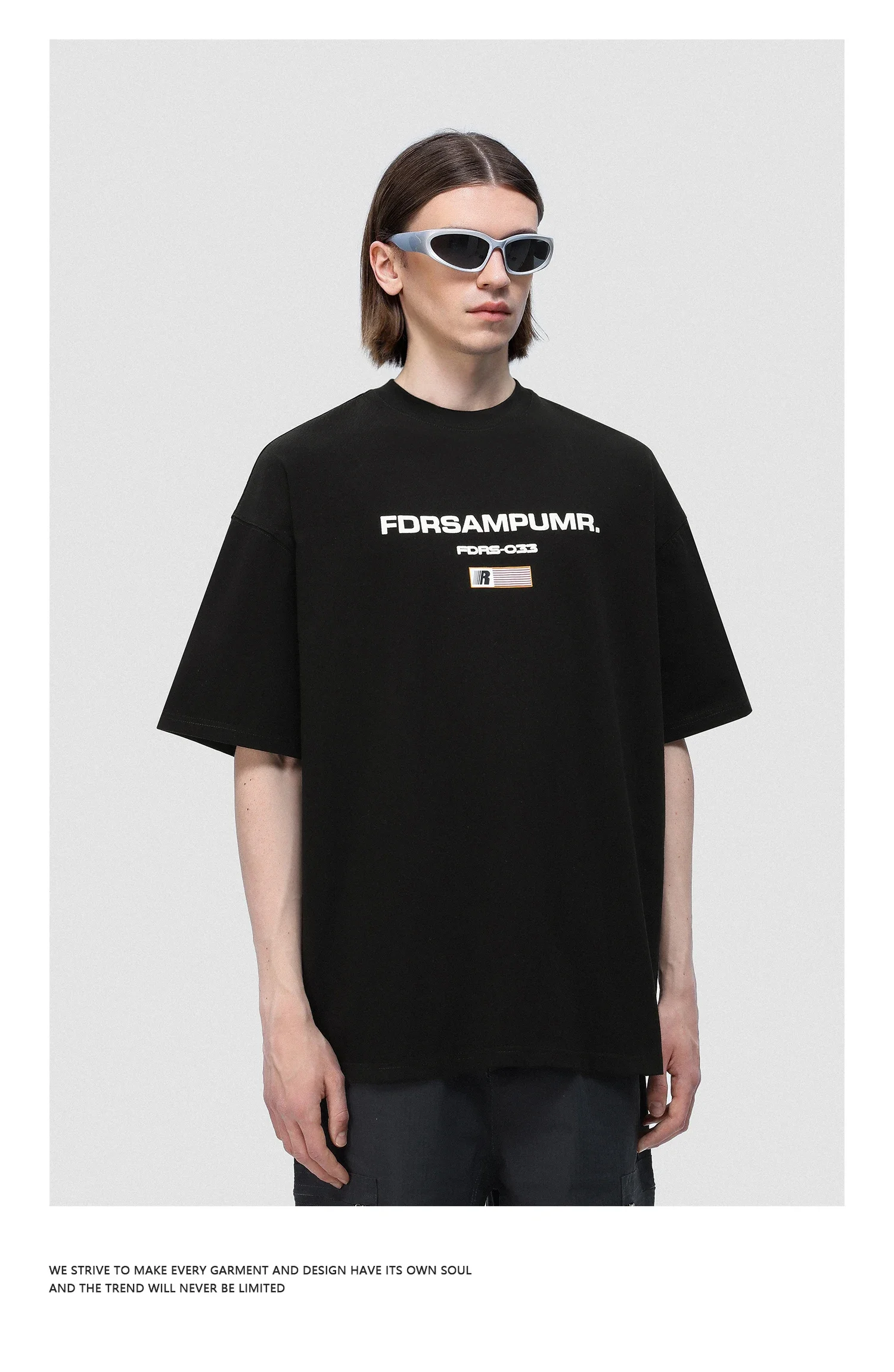 

American Short-sleeved Men's T-shirt Ins Fashionable High-end Lapel Versatile Casual Loose Large-size Cool T-shirt Trendy Short