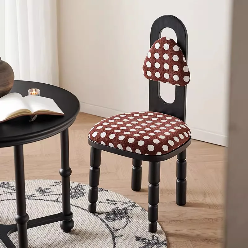 French retro style solid wood dining chair household simple modern back chair