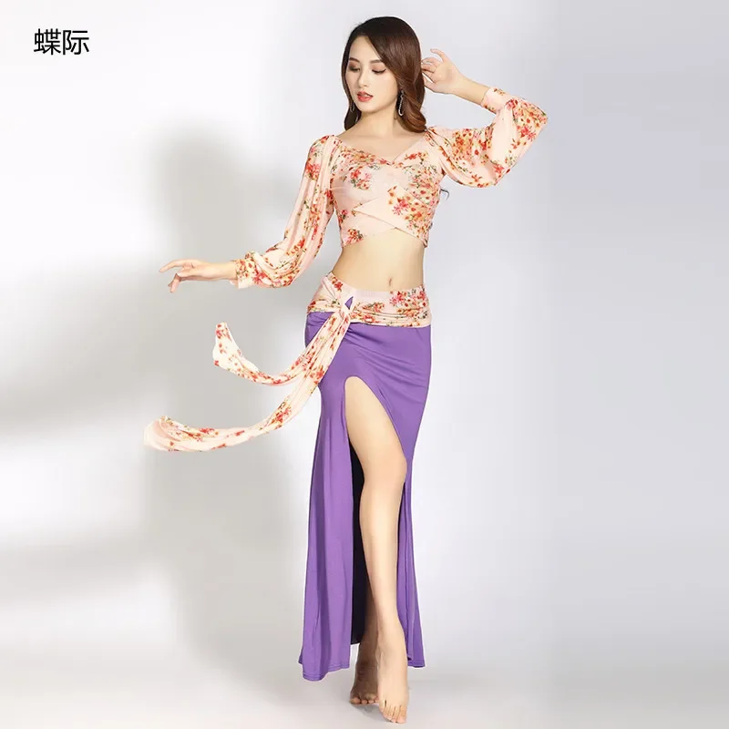 Nowa spódnica do tańca brzucha dla kobiet ubrania do ćwiczeń sukienka na występy taneczne duże rozmiary seksowne ubrania do tańca nowoczesnego występ na scenie