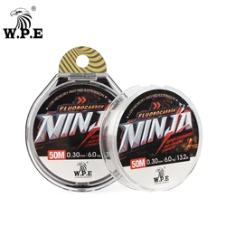 W.P.E 1pcs 50m Carbon Fiber Fishing Line 014mm--0.40mm 1.3kg-10.8kg 2.9lb-23.8lb Carp Fishing Fluorocarbon Fishing Line Tackle