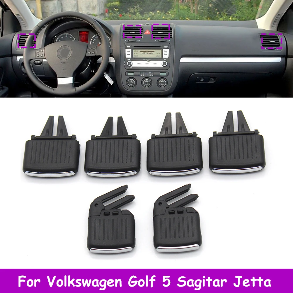 Golf 5 Sagitar Jetta, aire acondicionado delantero y trasero para coche, rejilla de ventilación de CA, Kit de reparación de Clip de lengüeta de salida deslizante para Volkswagen 1KD 819703