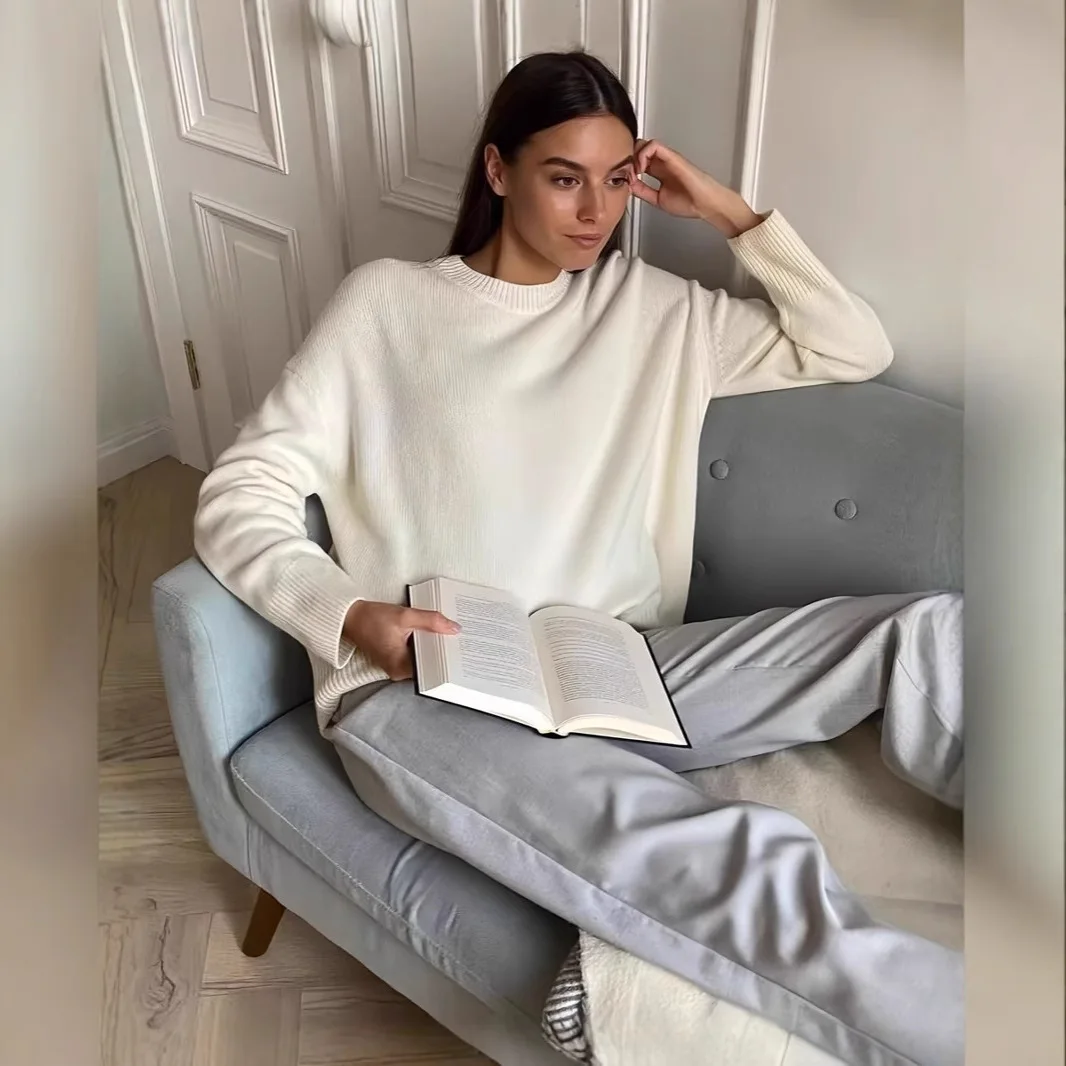 осенняя одежда KIDCRKJ Autumn Winter Sweater Women Basic Knitted Pullover Soft Loose Casual Female Jumper Warm Ladies Pullovers