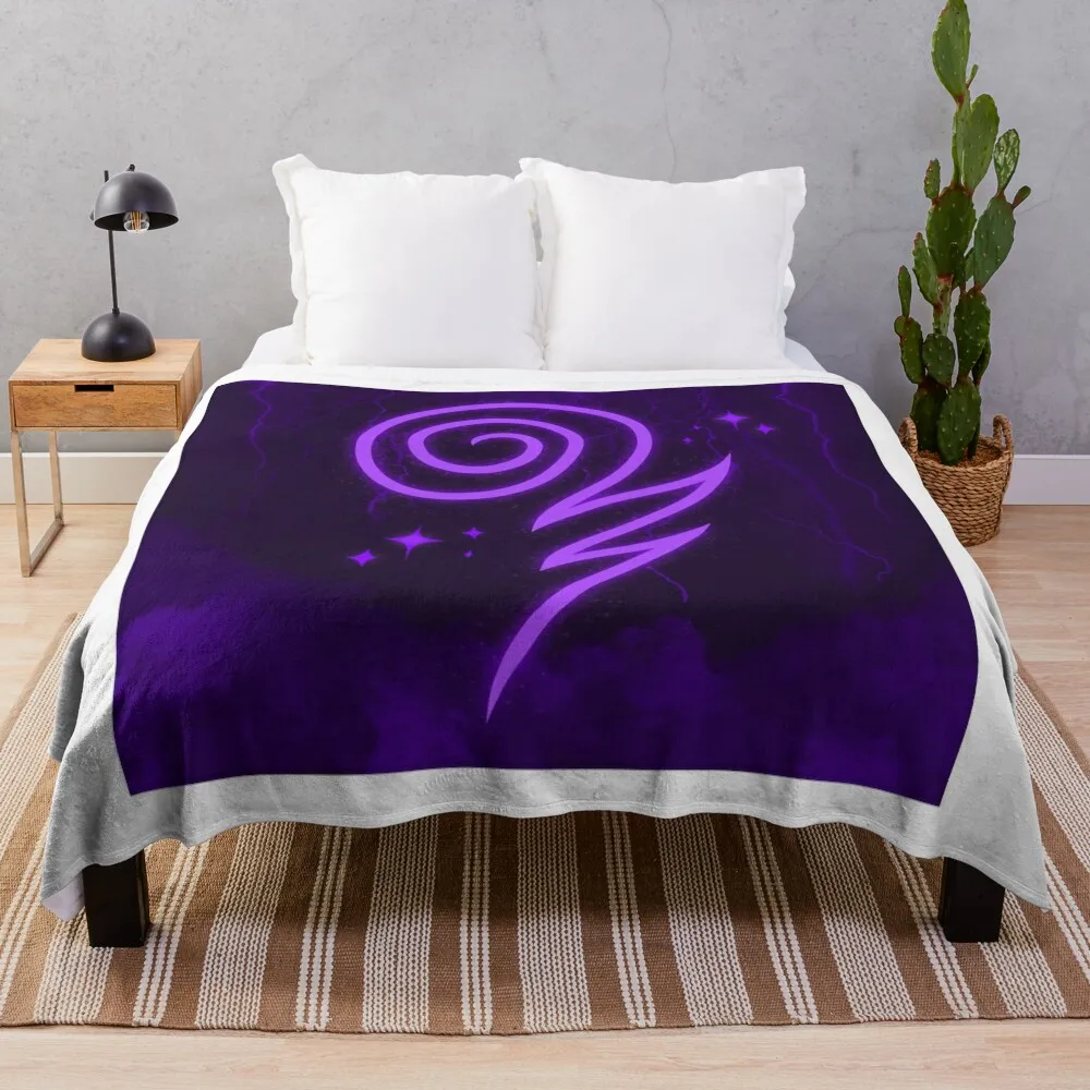 Wizard101 - Storm Casting Symbol Throw Blanket Cute Plaid Luxury Blankets