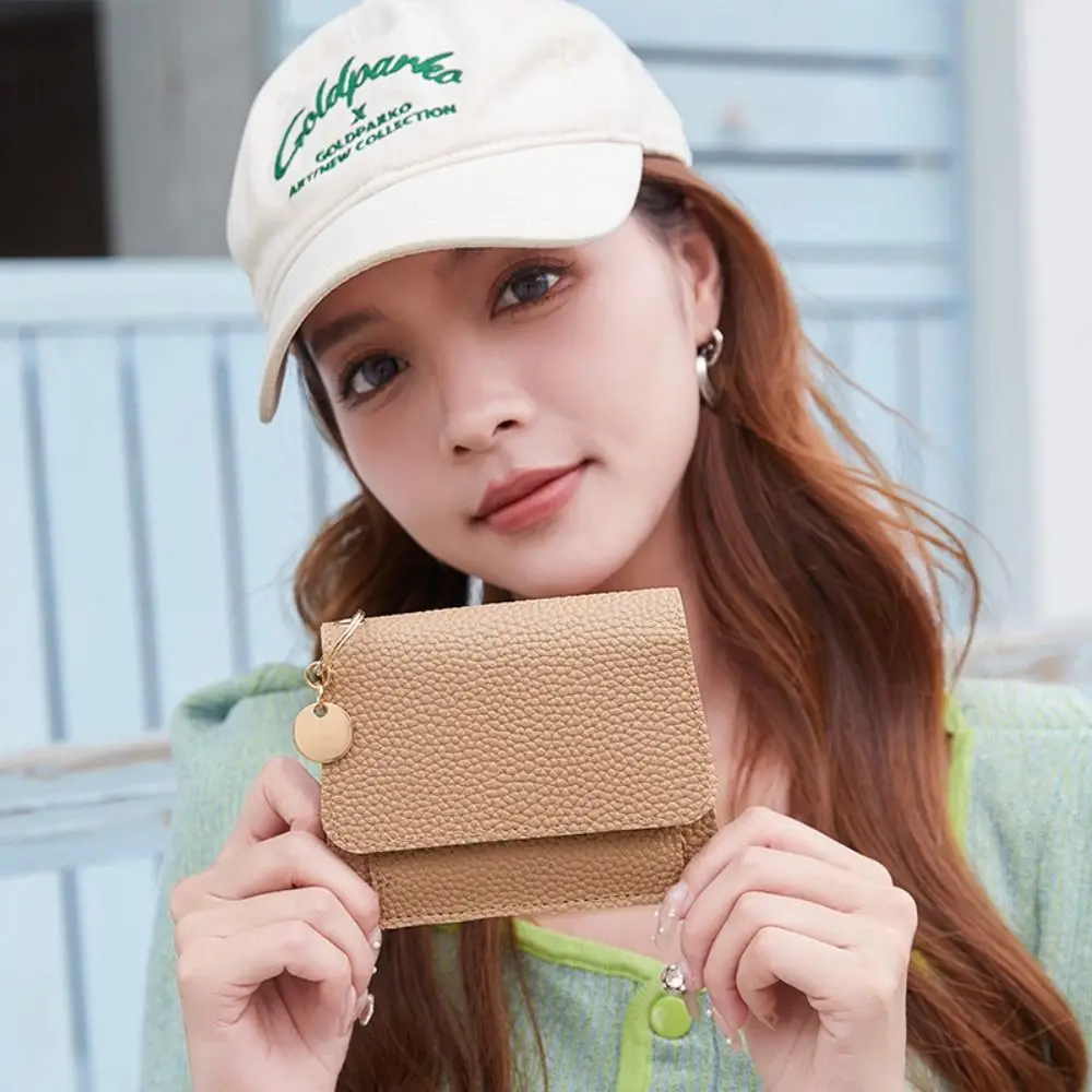 Cartera plegable multifuncional conveniente para mujer, tarjetero a la moda