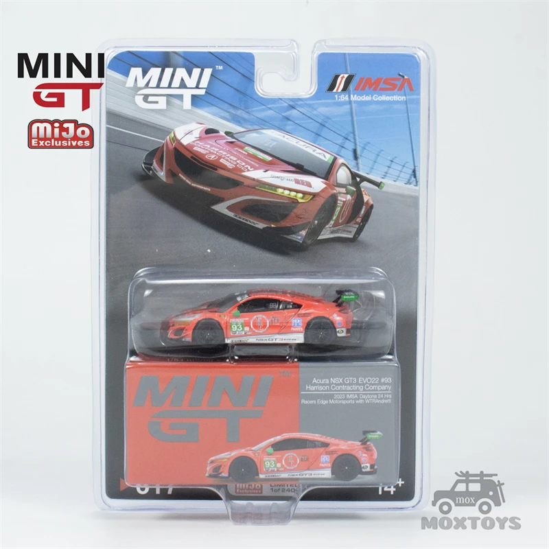 MINI GT Mijo exclusivo 1:64 Acura NSX GT3 EVO22 #93 WTR Racers Edge Motorsports modelo de coche fundido a presión