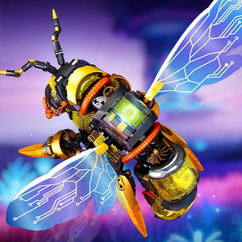 Sembo blocos de construção de abelha mecânica série cyberpunk modelo de montagem de tamanho grande brinquedo educativo infantil presente de aniversário