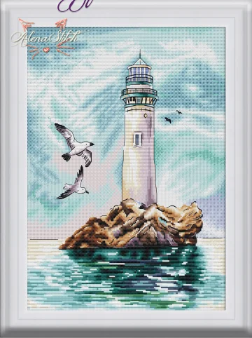 

Seabird Lighthouse Cross stich Kits Homfun Craft Cross Stich Painting Decorations 36-47