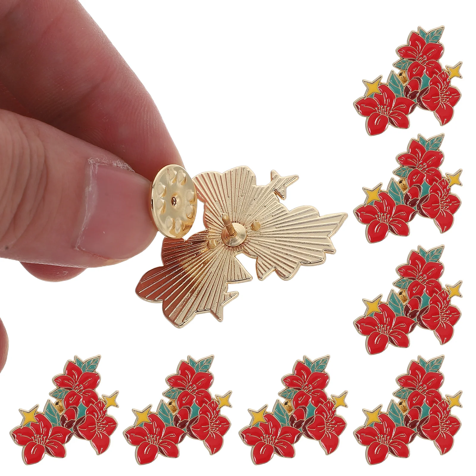 

8 pcs Floral Theme Accessories Cute Alloy Flower Brooches For Women Fashion Lapel Pins Suit Jewelry Gift Backpack Charm Vintage