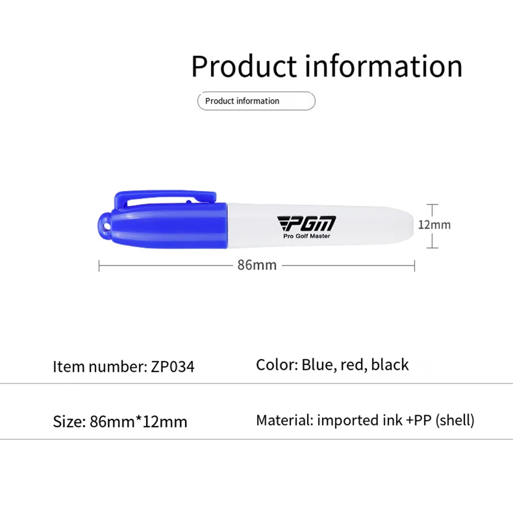 Marker do piłek golfowych PGM, narzędzie do rysowania linii, przenośny dedykowany marker, wodoodporny tusz, trudny do wyblaknięcia