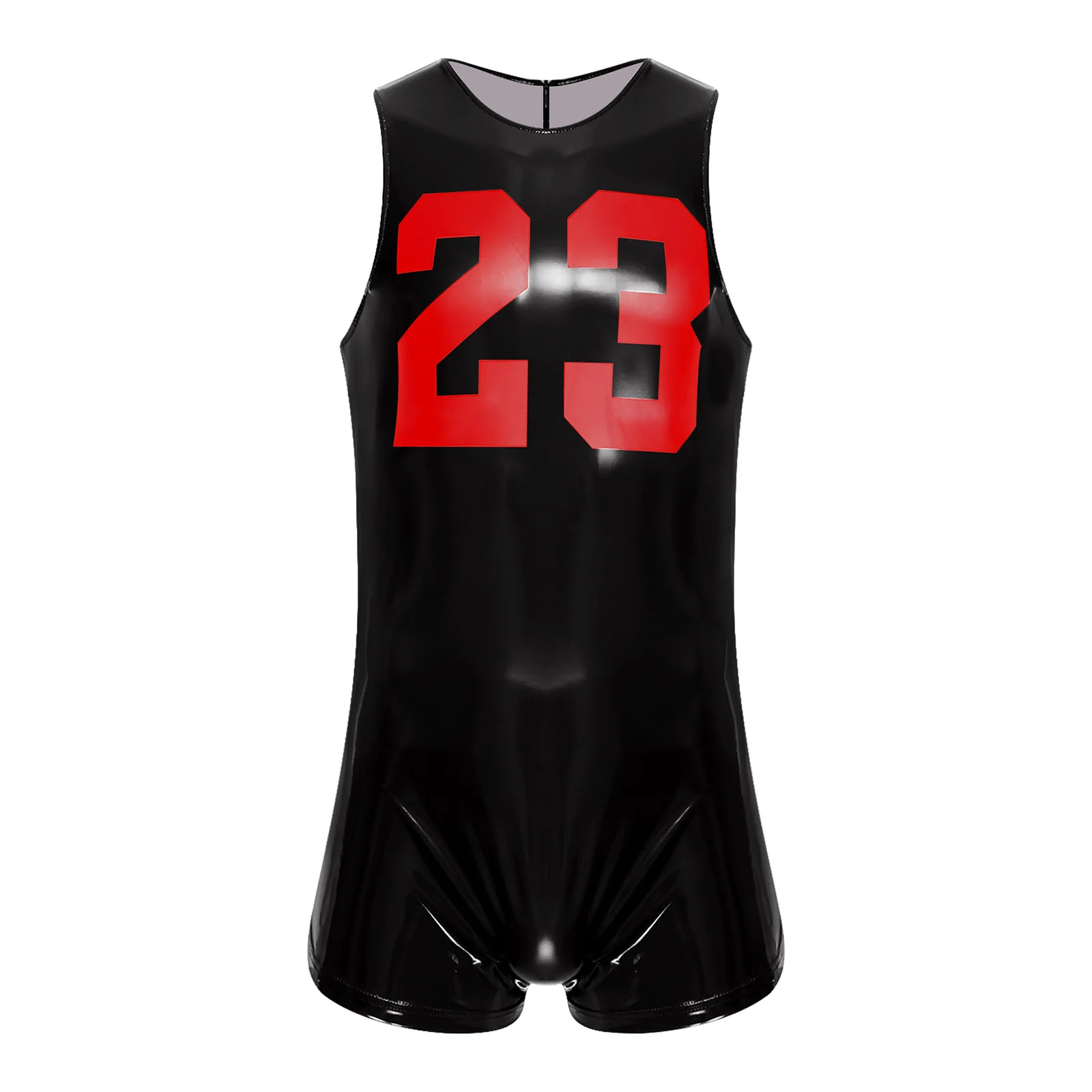 بدلة رياضية للرجال ذات مظهر رطب للتمرين والغوص والسباحة من الأمام رقم 23 بدلة بدون أكمام مطبوعة للاعب كرة السلة ملابس رياضية للصالة الرياضية #3