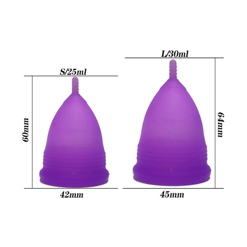 100pcs Menstrual Cup Medical Silicone Women Hygiene Disinfector Silicone Leak proof  Women Menstrual Cup Vaginal Health Products