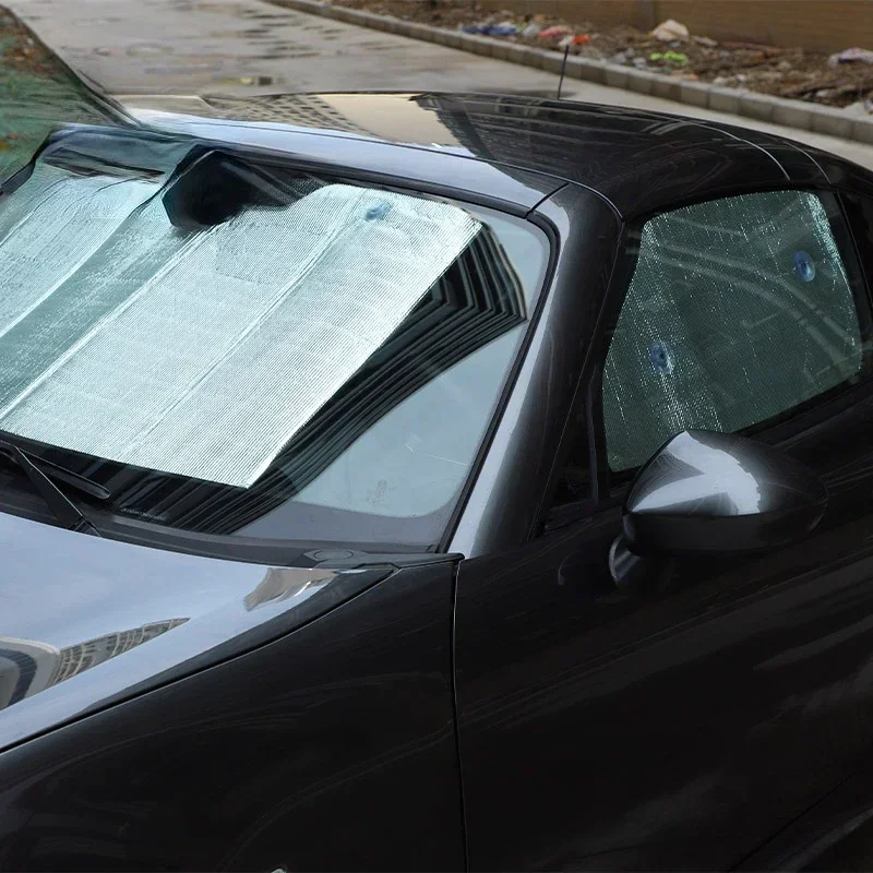 For Mazda MX-5 ND2016-2024 Aluminum Foil Silver Car Front Windshield Full Window Glass Sun Protection Parasol Car Accessories